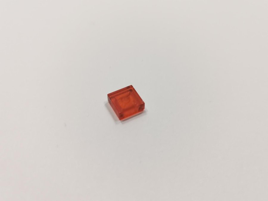 Lego - transparent - tile - 1x1 - part 3070b - röd (trans red)