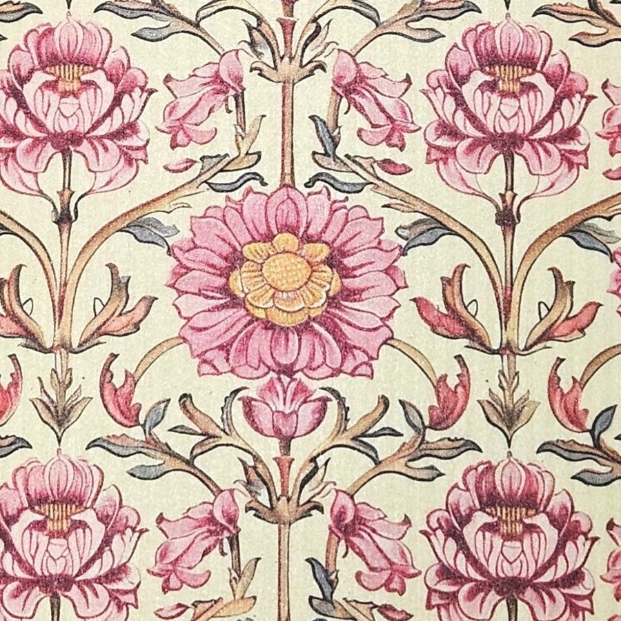 Disktrasa wettex duk tryck rosa/ljusgul motiv blommor William Morris insperera