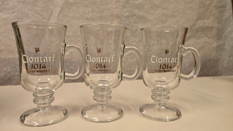 3 st. Clontarf 1014 Irish Whiskey glas