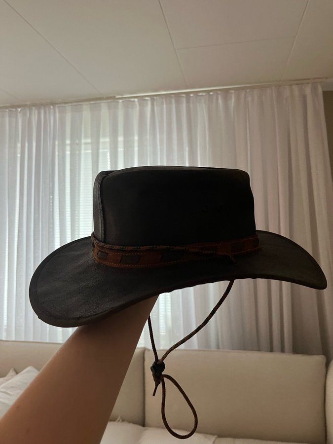 Leather Hats brun hatt storlek L