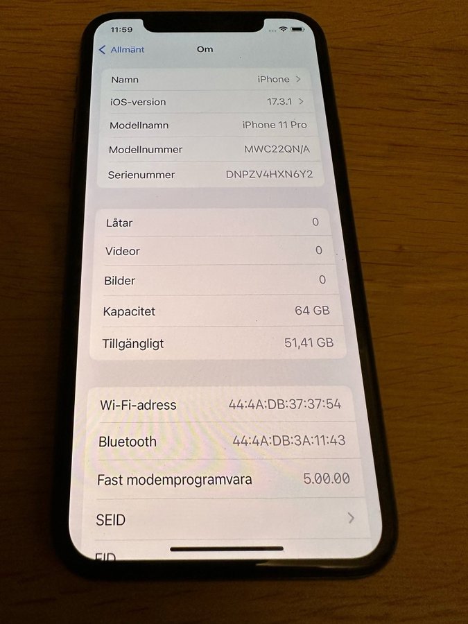 Iphone 11 pro 64GB - rymdgrå