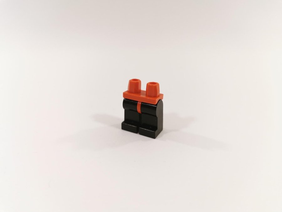 Lego - ben - hips  legs - till minifigur - part 970c11 - svart /röd