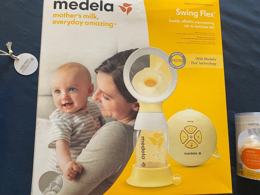 Medela Swing Flex Elektrisk Bröstpump + Calma + Oeko-Tex Filt