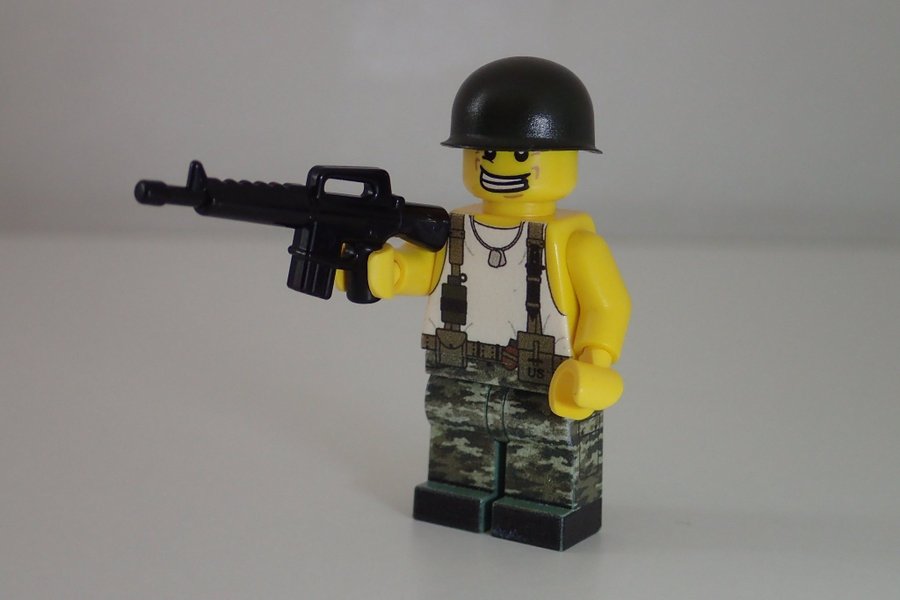 Custom LEGO minifigur - amerikansk soldat Vietnam