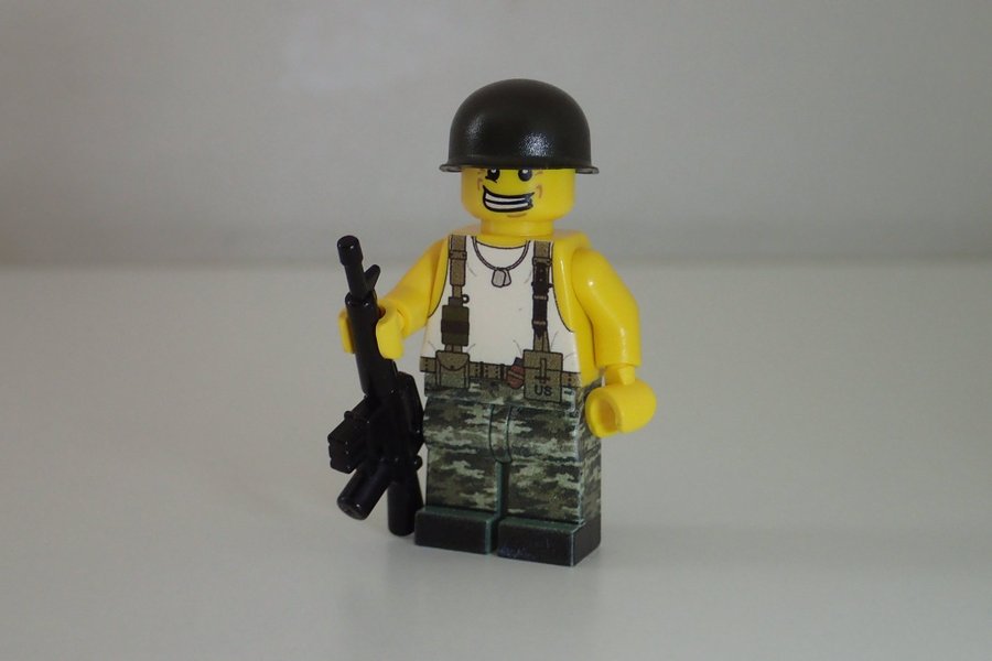 Custom LEGO minifigur - amerikansk soldat Vietnam