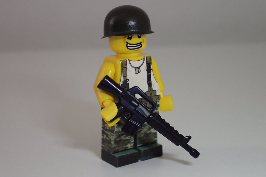 Custom LEGO minifigur - amerikansk soldat Vietnam