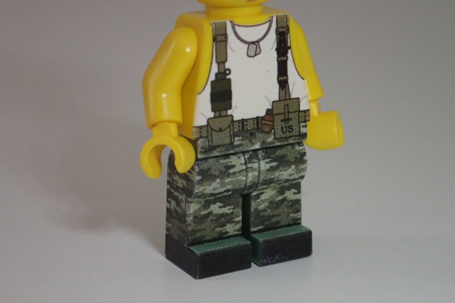 Custom LEGO minifigur - amerikansk soldat Vietnam