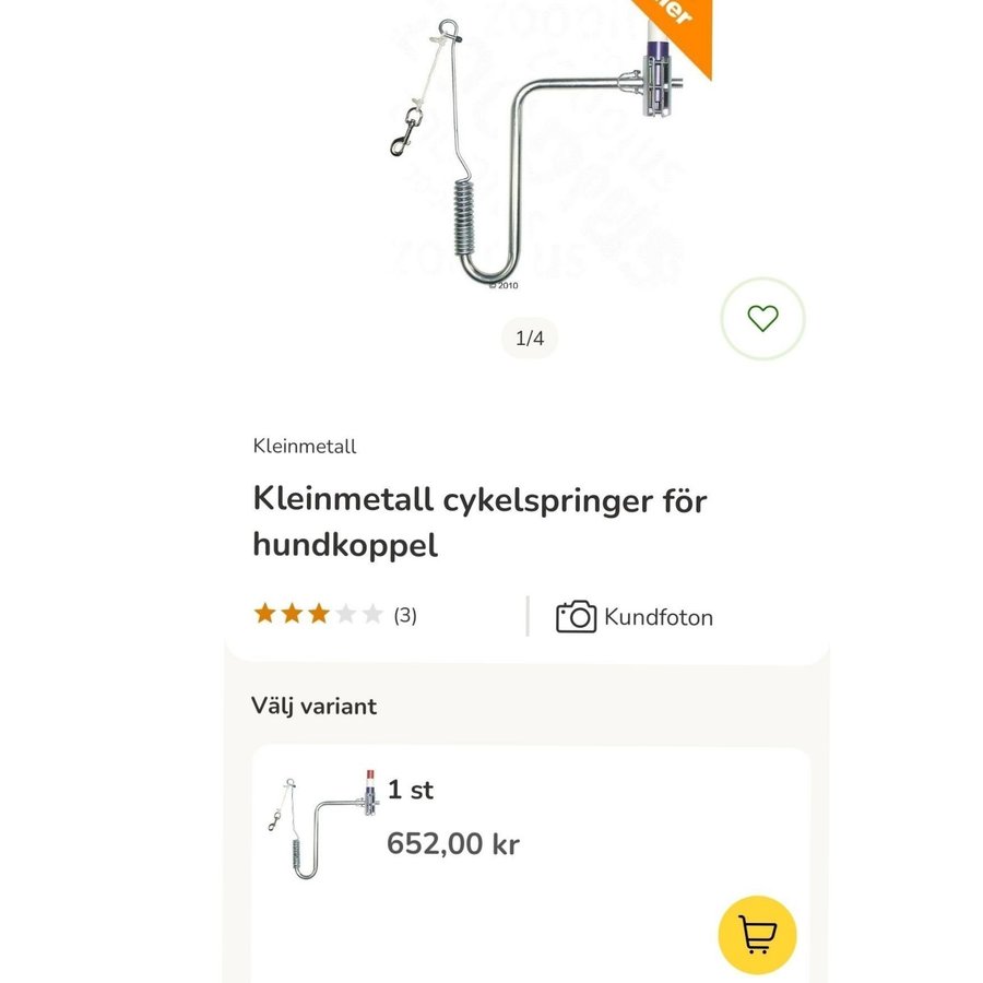 Kleinmetall cykelspringer för hundkoppel