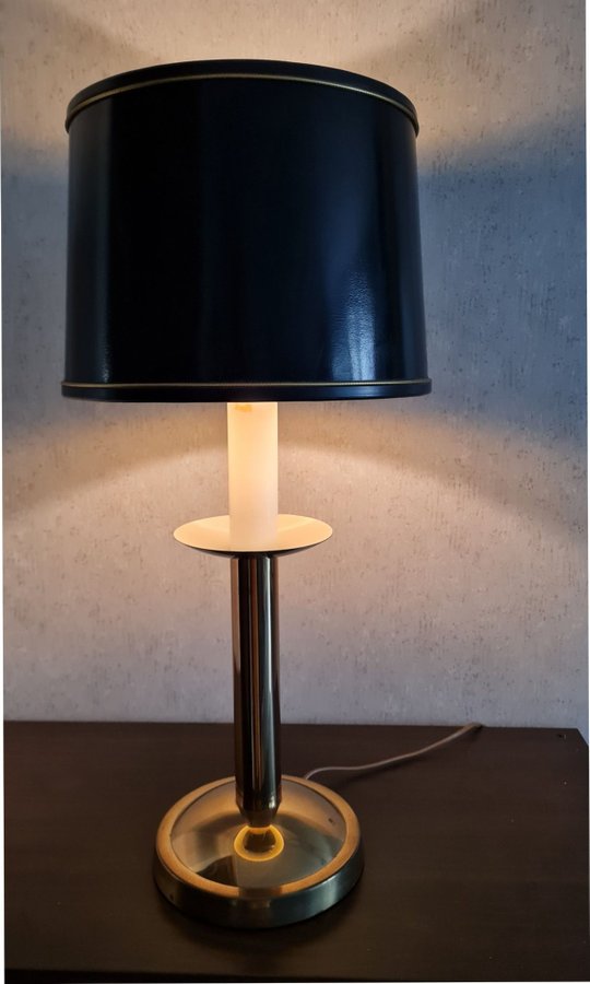 Stor och praktfull! Vintage Bordslampa Bergboms B-52 Mässing Svart skärm