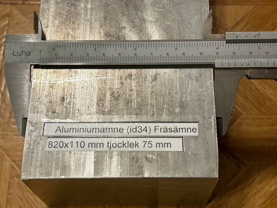 Aluminiumämne (id34) Fräsämne 820x110 mm tjocklek 75 mm