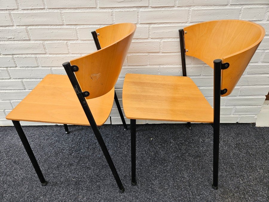 2 st ISKU kontorsstolar/matsalsstolar 50-tal Design