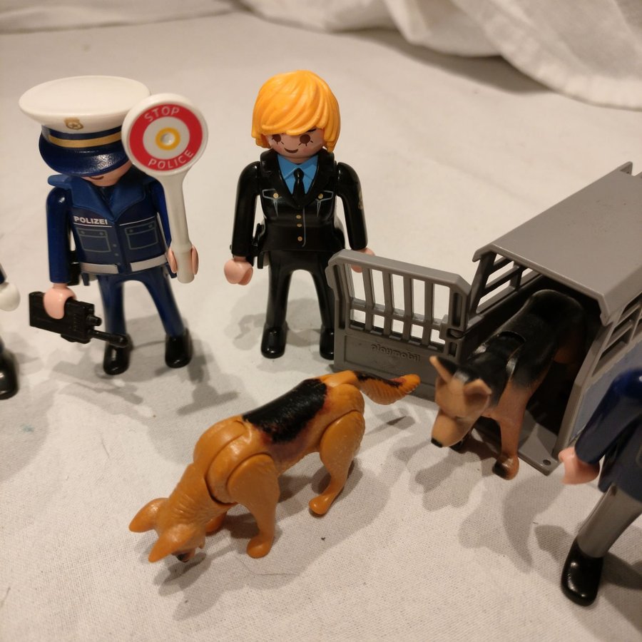 Playmobil Polis Set med Motorcykel, Hundar och Tillbehör