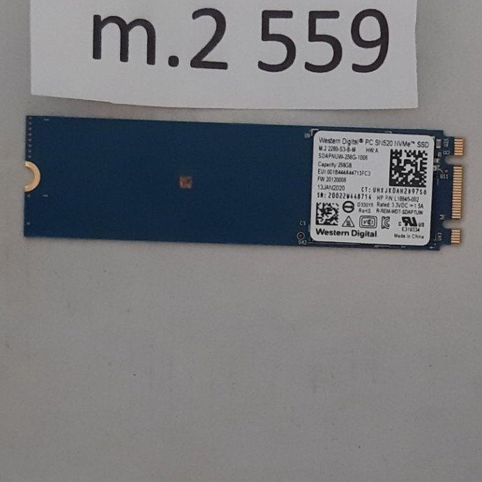 SSD  m2 256GB  NVMe  Western Digital  formfaktor 2280