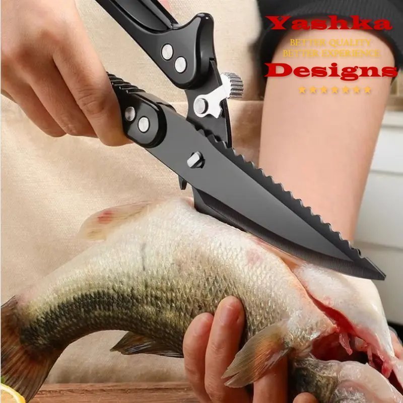 Kitchen Knife Scissors Titanium Stainless Steel Chicken Duck Fish Bone Shears