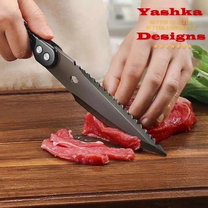 Kitchen Knife Scissors Titanium Stainless Steel Chicken Duck Fish Bone Shears