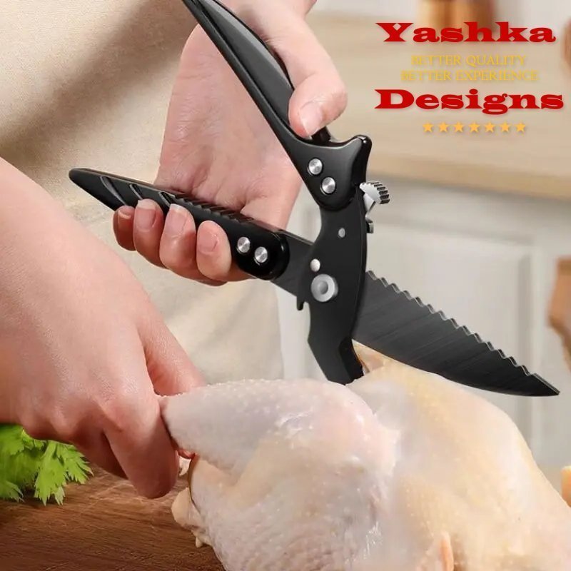 Kitchen Knife Scissors Titanium Stainless Steel Chicken Duck Fish Bone Shears