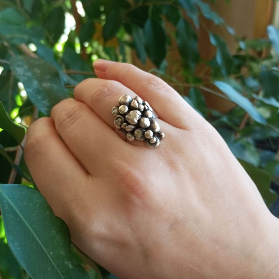 Brutalist silver ring