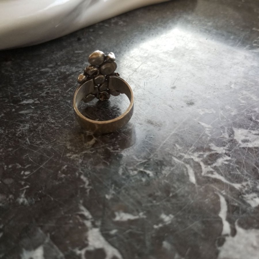 Brutalist silver ring