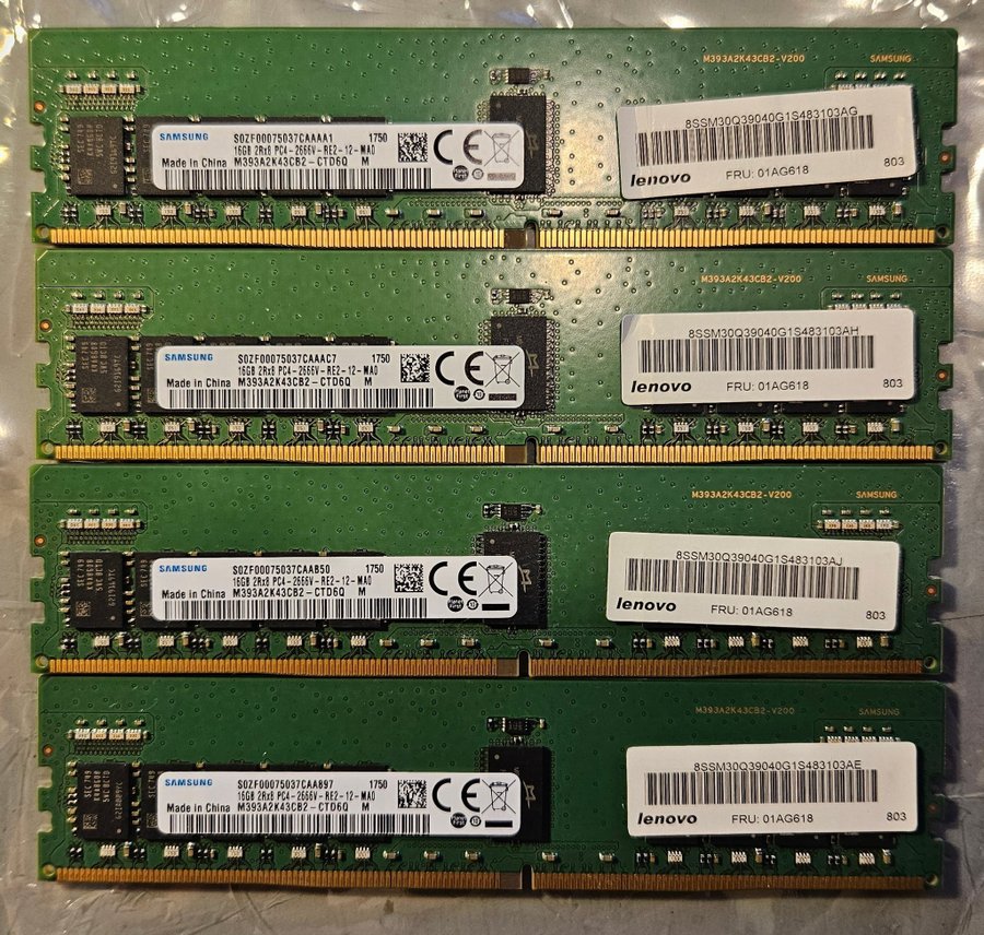 Samsung 4 st 16GB PC4-2666V-RE2-12-MA0 RAM