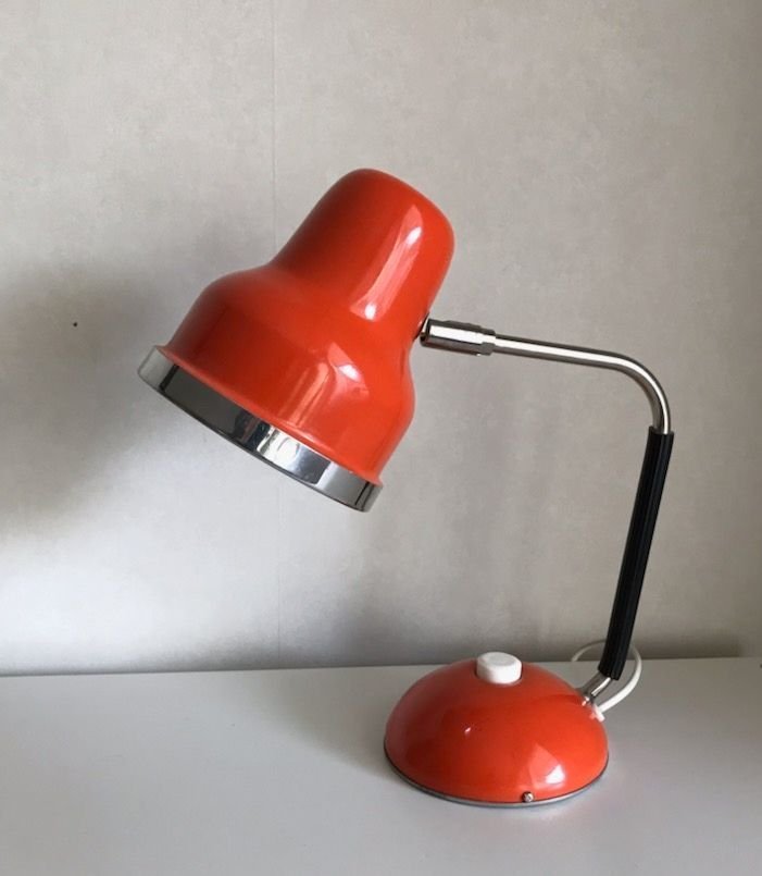 Retro Orange Lampa Skrivbordslampa Bordslampa Lampa Vintage 50 60 70 tal