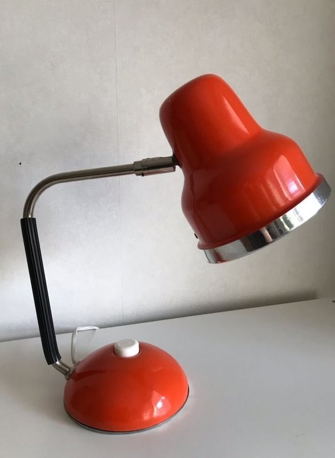 Retro Orange Lampa Skrivbordslampa Bordslampa Lampa Vintage 50 60 70 tal