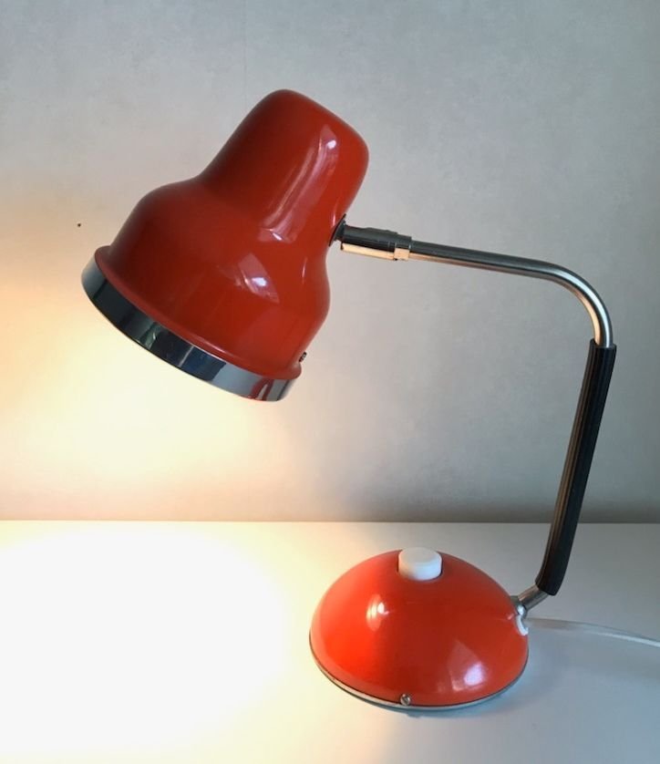 Retro Orange Lampa Skrivbordslampa Bordslampa Lampa Vintage 50 60 70 tal