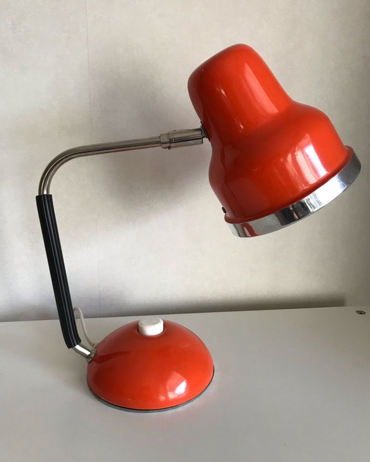 Retro Orange Lampa Skrivbordslampa Bordslampa Lampa Vintage 50 60 70 tal