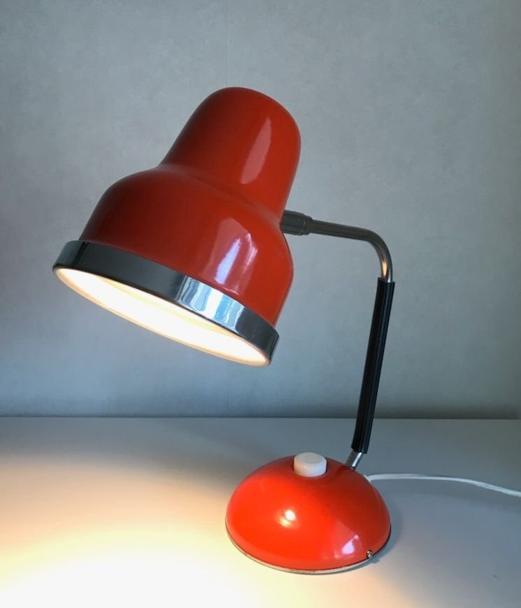 Retro Orange Lampa Skrivbordslampa Bordslampa Lampa Vintage 50 60 70 tal