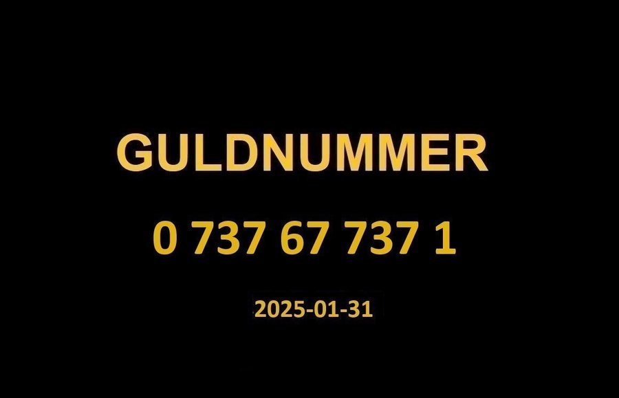 0 737 67 737 1 GULDNUMMER mobilnummer telefonnummer kontantkort nummer guld