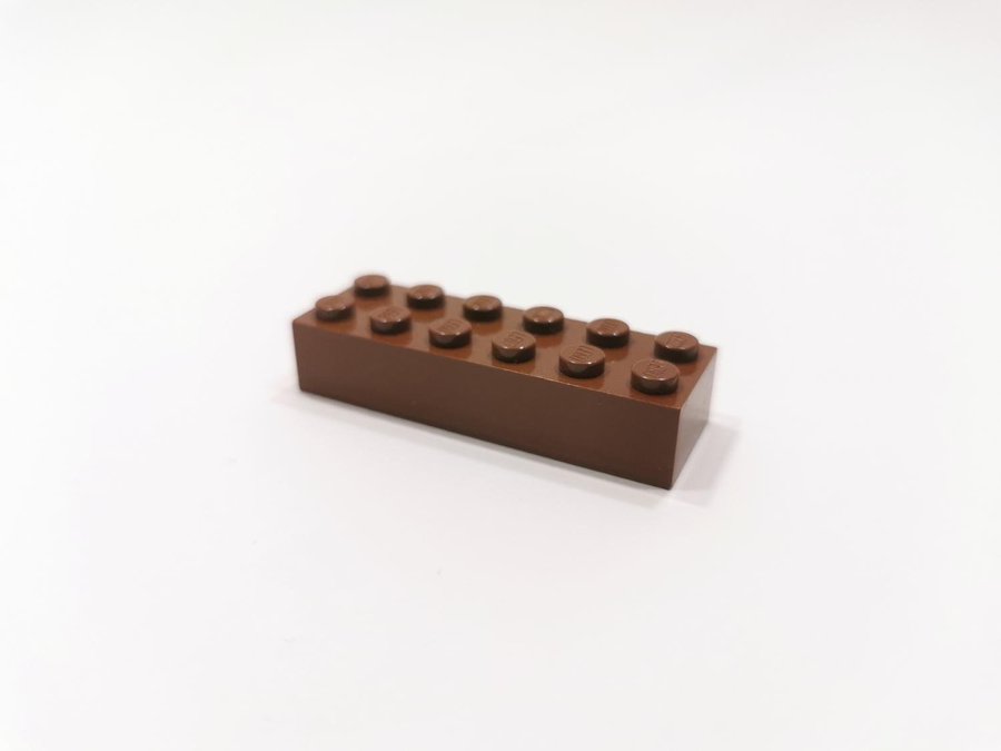 Lego - brick - bas - hög - 2x6 - part 2456 - brun (reddish)