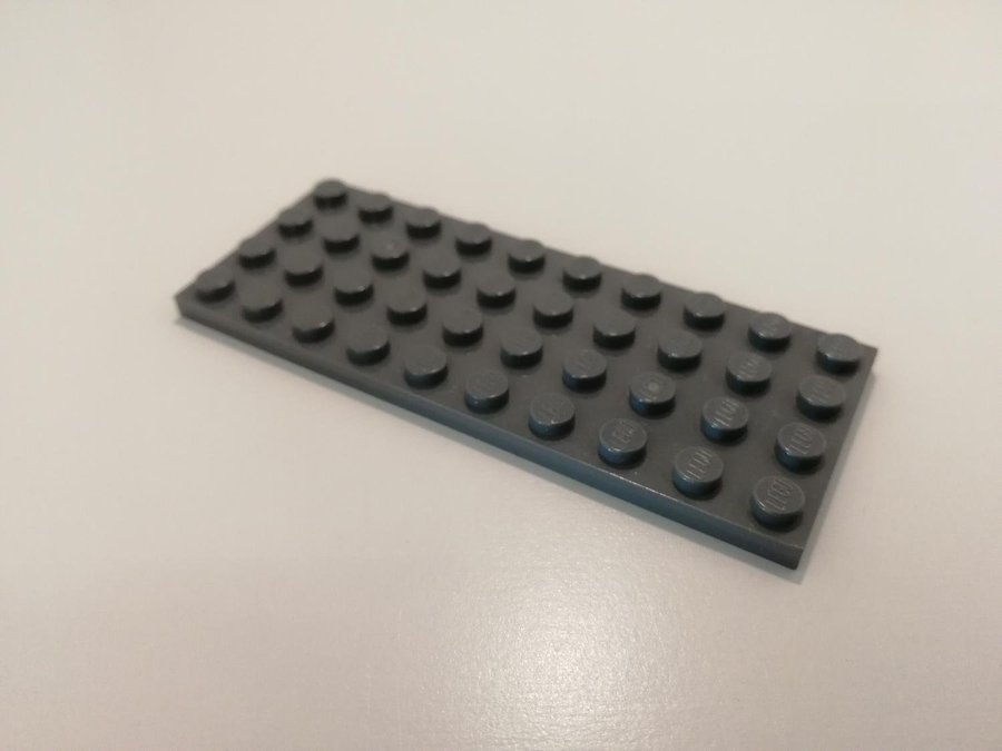 Lego - platta - plate - 4x10 - part 3030 - mörkgrå (bluish)