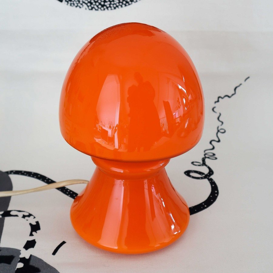 FLYGSFORS SVAMPLAMPA LAMPA BORDSLAMPA 1960-TAL VINTAGE RETRO ORANGE