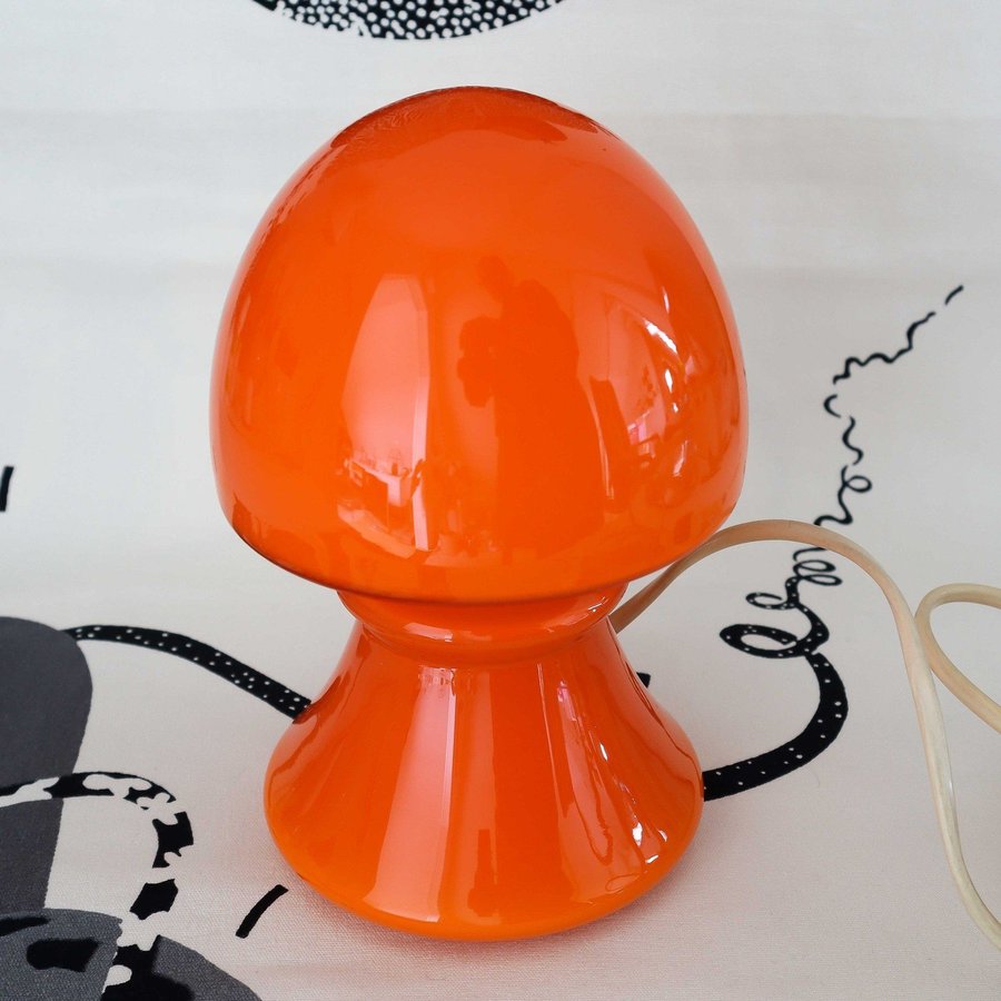 FLYGSFORS SVAMPLAMPA LAMPA BORDSLAMPA 1960-TAL VINTAGE RETRO ORANGE