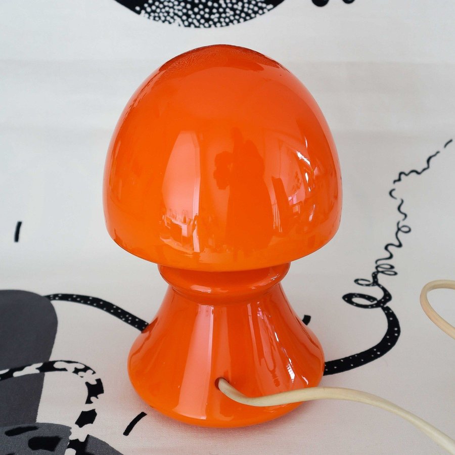 FLYGSFORS SVAMPLAMPA LAMPA BORDSLAMPA 1960-TAL VINTAGE RETRO ORANGE