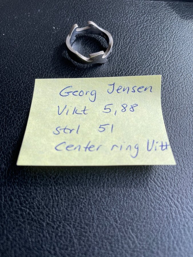 Georg Jensen Fusion Center ring i 18k guld vitguld storlek NK 51