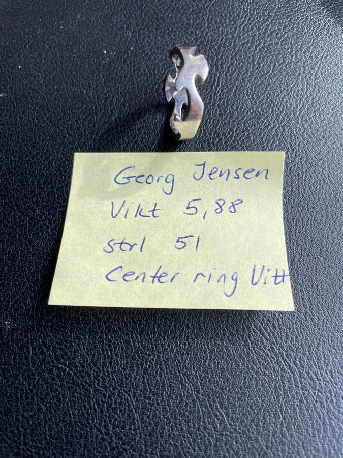 Georg Jensen Fusion Center ring i 18k guld vitguld storlek NK 51