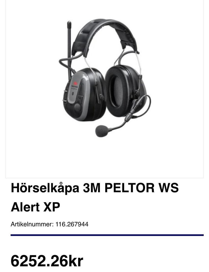 3M Peltor WS Alert XP Hörselkåpa