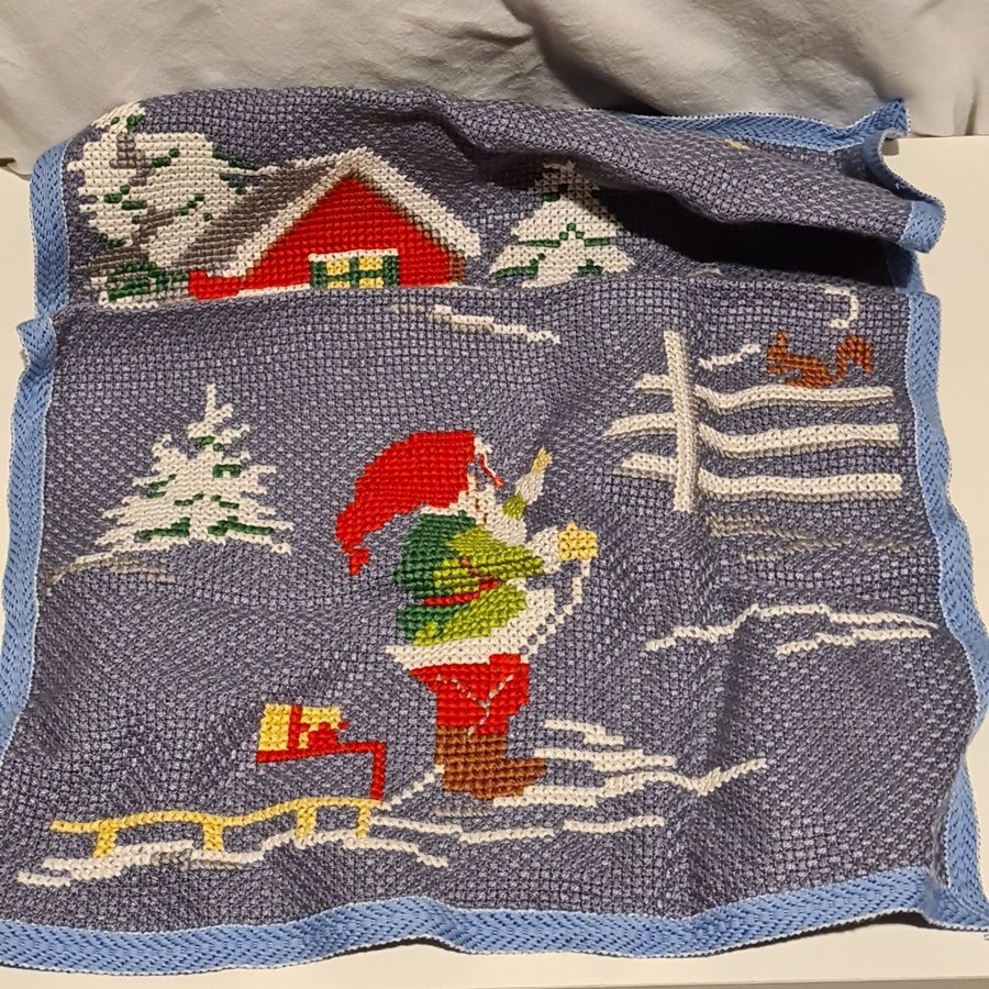 Julbonad.Broderi retro.Kostygn. Mått.57x37 cm.