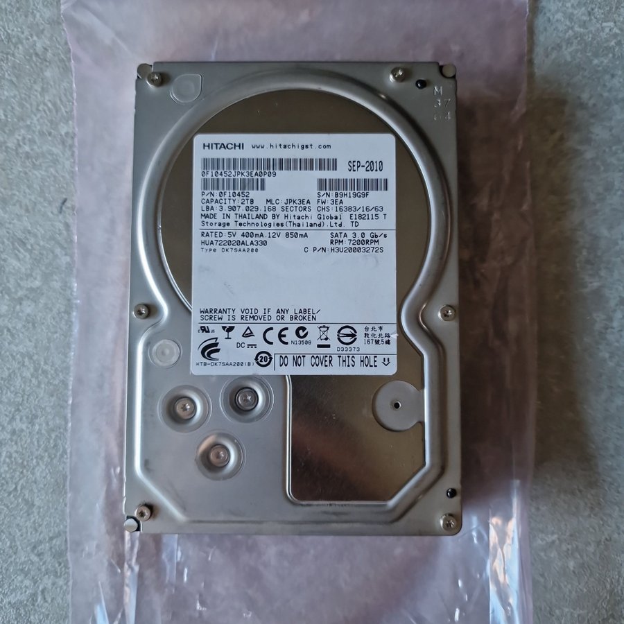 Hitachi Ultrastar 2TB 35" Intern Hårddisk SATA