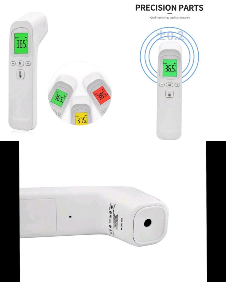 Digital termometer, panntermometer utan beröring, infraröd.