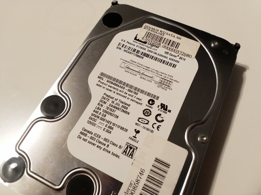 640GB WD 3.5" HDD | Test OK!