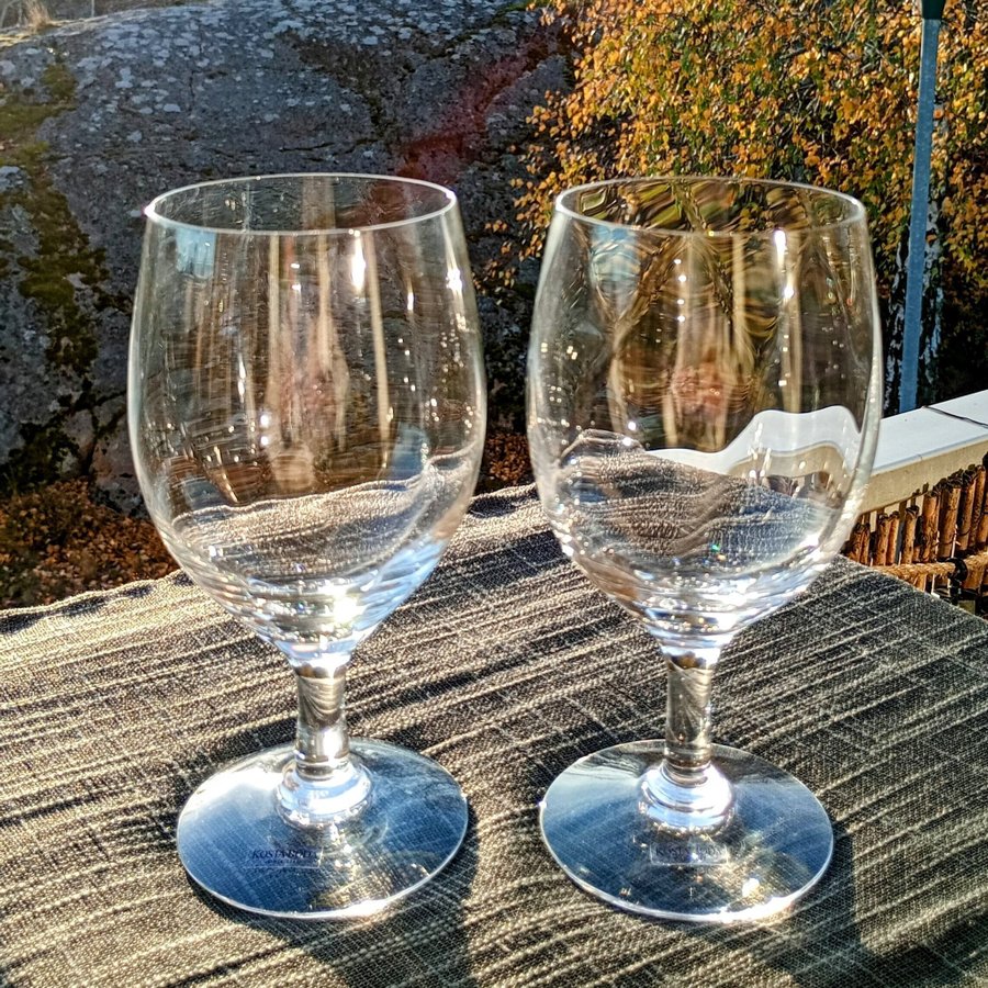 2 Chateau ölglas - Kosta Boda/Bertil Vallien - 63 cl - kristallglas - fint skick