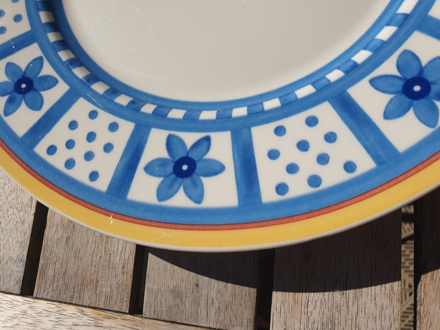 VILLEROY  BOCH Twist-Anná Dinner plate gul blå assiett tallrik