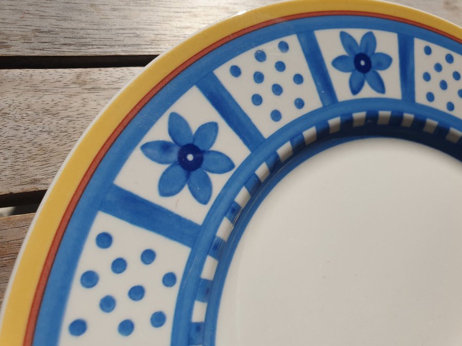 VILLEROY  BOCH Twist-Anná Dinner plate gul blå assiett tallrik