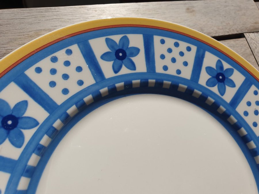 VILLEROY  BOCH Twist-Anná Dinner plate gul blå assiett tallrik