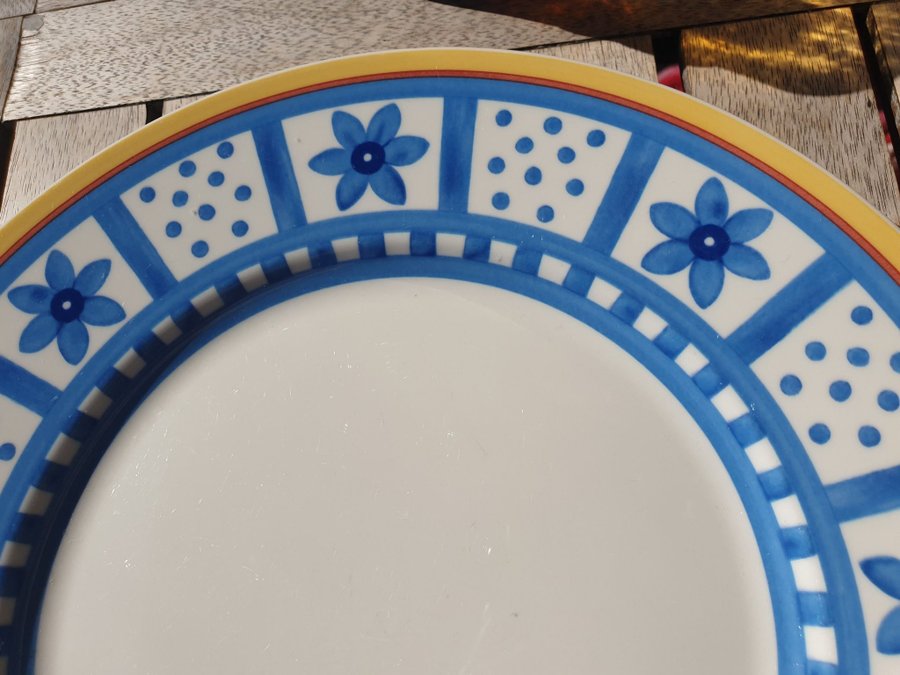 VILLEROY  BOCH Twist-Anná Dinner plate gul blå assiett tallrik