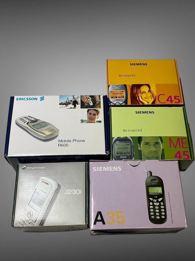 ”Retro” mobiler Simens ME45 , A35, c45 , Ericsson R600 , SE J230i