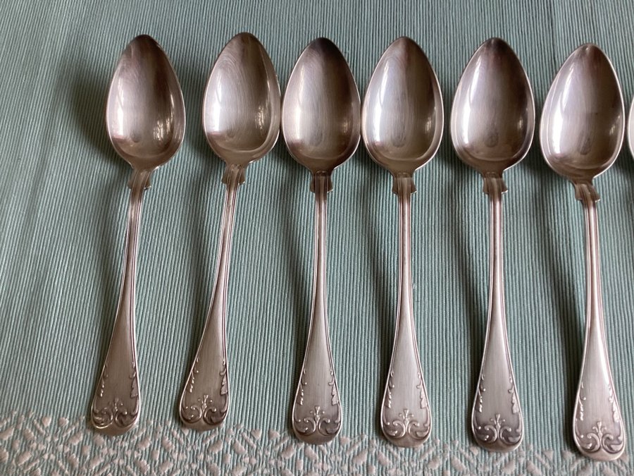 12 Skedar i extra prima nysilver Vintage