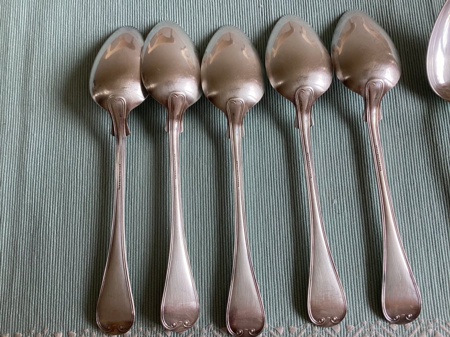 12 Skedar i extra prima nysilver Vintage