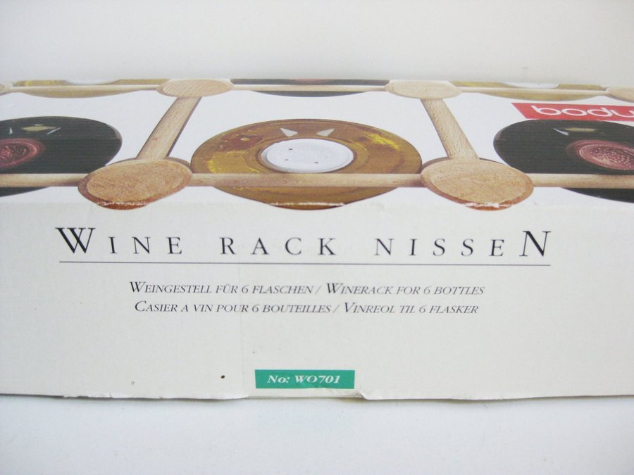 Vintage BODUM Nissen Trä Vinställ wine rack Danmark : Oöppnat originalpaket